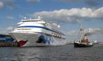 AIDAcara, Kreuzfahrtschiff am 9.05.2009 in Hamburg (820. Hafengeburstag).
L:193m/B:27,6m/Tg.:6m/38.557 BRT/ 11 ...