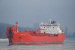 Die aus Hamburg auslaufende Gijon Knutsen IMO-Nummer:9313527 Flagge:Gro�britannien L�nge:187.0m Breite:27.0m ...