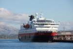 Die Polarlys am 31.08.2011 im Hafen von Sandnessjoen.  ...