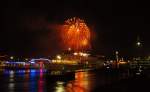  Rhein in Flammen mit der Schiffsparade am 02.07.2011 in R�desheim. ...