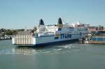 Robin Hood, ein RoRo-F�hrschiff verkehrt auf der Route Travem�nde-Trelleborg. Es ...