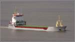 Die 1998 gebaute ESMERALDA (IMO 9141364) am 26.06.2011 Weser abw�rts fahrend. Sie ist 90 m lang, 13 m breit, hat eine GT von 2.844 und eine DWT von 4.618 t. Heimathafen ist St. John's (Antigua and Barbuda).