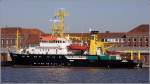 Das 1990 auf der Kr�ger Werft in Rendsburg gebaute Vermessungs-, ...