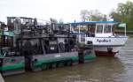Heckansicht vom Kanalschubschiff 2350 (ex SCH 2350 ). Es liegt am ...