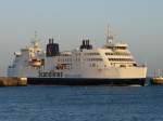Passagier- und RoRo-Frachtschiffe (F�hren) Scandlines-F�hrschiff Prins Richard, (IMO 9144419) bedient die VOGELFLUGLINIE R�dbyhavn - Puttgarden; hier beim Einlaufen an der Mole in Deutschland; 19.12.2008
