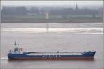 K�mos Dei 2008 gebaute WILSON AVILES (ex HERO OMKEN;IMO 9313709) am 02.12.2008 Weser abw�rts fahrend. Sie ist 88 m lang, 12 m breit und hat eine GT von 2451. Sie f�hrt unter der Flagge von Malta.