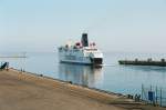 Passagier- und RoRo-Frachtschiffe (F�hren) Das F�hrschiff 'Sassnitz' der Scandlines im Fr�hjahr 2007 im Hafen von Sassnitz/Mukran