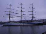 im Hafen  Ein Rusisches Segelschulschiff im Hafen von Larvik/Norwegen am 31.03.2008