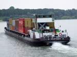 �HRINGEN ist mit Containern beladen, und f�hrt Rheinaufw�rts;080826  ...