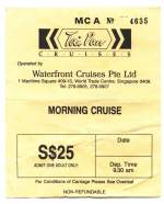 Tickets, Billets 1993 - Hafenrundfahrtsticket aus Singapore.
