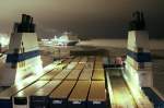 Passagier- und RoRo-Frachtschiffe (F�hren) MS FINNMAID am 20.02.2009 gegen 06 : 40 h OEZ von Travem�nde kommend vor dem Anlegen im neuen Hafen von Helsinki - Vuosaari, der von Finnlines seit November 2008 genutzt wird.
Im Hintergrund ist MS NORDLINK zu sehen - der gleiche Schiffstyp wie FINNMAID (Starklasse, gebaut 2006 und 2007 in Trieste, Italien, L je 216 m, B je 30 m)