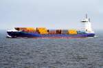 Containerschiffe Containerschiff DORIS SCHEPERS, Ostsee, Kadetrinne am 08.03.2009 nachmittags, Richtung Nord-Ost; Flagge Deutschland, L 141 m, B 22 m, Baujahr 2007 in Galati Rum�nien, IMO Nr. 9404065