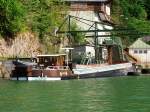 Frachtschiffe Frachtschiff 'Bayard' wird im Steinbruch Karbach beladen, Traunsee, �sterreich, 1999