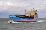 Das Containerschiff Maersk Ferrol am 18.07.2011 auf der Auenweser einlaufend Bremerhaven. L: 134m / B: 19m / Tg: 8,5m / Baujahr 2004 / 21 kn / IMO 9297618 / Flagge: Antigua & Barbuda 