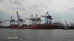 CAP HARRISSON (IMO 9440796) am 16.4.2013, Hamburg, Elbe, Container Terminal Burchardkai, Stromliegeplatz Athabaskakai /
ex CPO BALTIMORE (-2009)
Containerschiff / BRZ 41.358 / La 262,07 m, B 32,2 m, Tg 12,5 m / TEU 4.259, davon 536 Reefer  / 
2009 bei Hyundai Heavy Industries, Ulsan, Sdkorea / Flagge: Liberia, Heimathafen: Monrovia /

