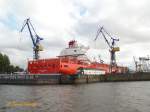 RIO MADEIRA  (IMO 9348106) am 20.6.2014, Hamburg, im Blohm+Voss Dock Elbe 17 /
Containerschiff / BRZ 73.899 / Lüa 286,5 m, B 40 m, Tg 12,5 m / 1 Diesel, Doosan-Sulzer 12RTA96, 68.630 kW, 93.311 PS, 23,3 kn / 5905 TEU, Reefer-Anschlüsse: 1.365 / 12.2009 bei Daewoo, Mangalia, Rumänien / Flagge: Liberia, Heimathafen: Monrovia /
