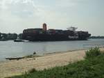 ANTWERPEN EXPRESS (IMO 9612997) am 22.8.2013, Hamburg auslaufend, Elbe Hhe Neumhlen /  Containerschiff / BRZ 142.295 / La.