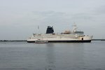 Am 21.05.2016 hat die Scandlines Fähre Prins Joachim auf dem Weg von Gedser nach Rostock den Breitling erreicht und begegnet dem Ausflugsschiff Min Herzing.