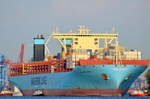Die Mayview Maersk IMO-Nummer:9619995 Flagge:Dänemark Länge:399.0m Breite:60.0m Baujahr:2014 Bauwerft:Daewoo Shipbuilding&Marine Engineering,Geoje Südkorea am 07.05.17 aus Hamburg