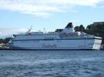 Die  MFS Cinderella  am 27.08.07 im Hafen von Stockholm. Sie ist das grte Schiff der Viking Line Flotte. 