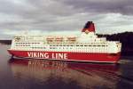 Viking Line MS  Mariella  am 21.08.1993 in den Schren vor Stockholm auf der Nachtfahrt von Stockholm nach Turku.