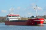 Die Merel V IMO-Nummer:9279056 Flagge:Niederlande Lnge:82.0m Breite:12.0m Baujahr:2005 aufgenommen am 31.03.13 auf dem Nord-Ostsee-Kanal bei Rendsburg.