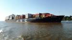 MSC ROMANOS (IMO 9275634) am 23.7.2014, Hamburg einlaufend, Elbe Höhe Övelgönne /   Ex-Name: MSC LINZIE (-08/2011) /   Containerschiff / BRZ 54.881 / Lüa 294,05 m, B 32,2 m, Tg