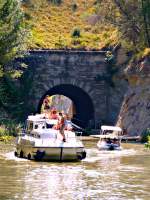 Canal du Midi, stlicher Teil bei Bziers, Kanal-Tunnel zwischen Colombiers und Le Malpas, 17. August 2011
