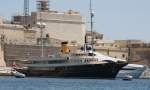 Ohne Namen lag dieser Dampfer am 13.05.2014 im Hafen Valetta in Malta.