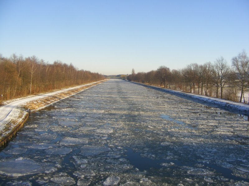 Winter auf dem Mittellandkanal am 11.1.09
