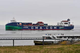 CMA CGM Tivoli , Containerschiff , IMO 9961312 , Baujahr 2024 , 205 x 32 m , 2126 TEU ,  Cuxhaven - Alte Liebe , 10.04.2025 ,