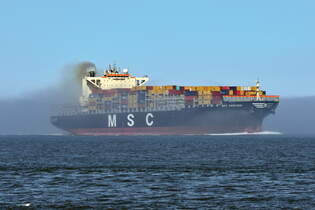 MSC ABIDJAN , Containerschiff , IMO 9618264 , Baujahr 2013 , 300 x 48.2 m , 8827 TEU , Cuxhaven - Alte Liebe , 12.04.2025 , 