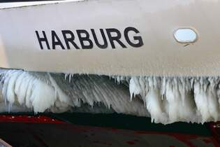 Hadag Hafenfhre HARBURG; Eigner/Betreiber: Hadag; Aufnahmeort: Elbe/Hafen Hamburg, Deutschland; Datum: 06.02.2012; Info: (ENI 048 07990) Einmann-Fhrschiff Typ 2000 / HADAG / La 29,85