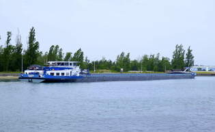 GMS Vesper, vor der Staustufe Vogelgrn/Elsa, Heckansicht, Juni 2025