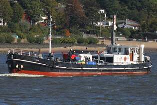 Bunkerschiff KATHI (IMO 7006974) (ENI 05103710); Eigner/Betreiber: Hans Rinck GmbH; Datum: 29.09.2025; Aufnahmeort: Elbe/Hafen Hamburg, Deutschland.