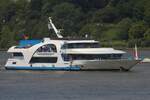 Fahrgastschiff FANTASIA; Eigner/Betreiber: Reederei Rainer Abicht; Aufnahmeort: Elbe/Hafen Hamburg, Deutschland; Datum: 03.06.2025; Info: (ENI 04032950) Ex-Namen: BUGA KOBLENZ 2011 (2003-2013, KD),