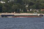 Binnenschiff KAJA JOSEPHINE; Eigner/Betreiber: Schramm;  Aufnahmeort: Elbe/Hafen Hamburg, Deutschland;  Datum: 19.07.2025; Info:   (ENI 04806020) Tragfhigkeit 2740 t / La 97,5 m, B 13,6 m,