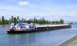 GMS Melissa, rheinabwrts vor der Schleuse Vogelgrn/Elsa, Heckansicht, Mai 2025