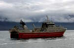 Das 80m lange Fangschiff SOLBERG am 29.05.25 vor Akureyri.