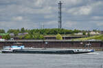 Im Bild das Gütermotorschiff HAN-MAX (ENI: 03110605), welches Ende Mai 2025 auf dem Rhein bei Duisburg unterwegs war.