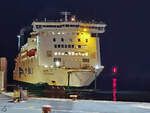 Mitte Juli 2025 war das 1997 gebaute Fhrschiff ISLE OF INISHMORE (IMO: 9142605) von Irish Ferries im Hafen von Calais zu sehen.