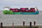ECO ZEPHYR , Feederschiff , IMO 9985978 , Baujahr 2024 , 148 x 27,2 m , 1170 TEU , Cuxhaven - Alte Liebe , 08.04.2025 
