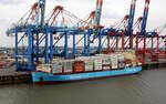 Das 172m lange Containerschiff LAURA MAERSK am 24.05.25 in Bremerhaven