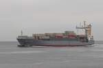 Der Container-Frachter OOCL NEVSKIY, IMO-Nr.: 9129469, am 26.05.07 vor der hollndischen Kste.