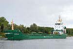 Die NORRLAND IMO-Nummer:9358278 Flagge:Zypern Lnge:119.0m Breite:15.0m Baujahr:2006 am 23.08.25 im Nord-Ostsee-Kanal bei Fischerhtte aufgenommen.
