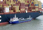 Das 68m lange Tankschiff CAPELLA am 24.05.25 in Bremerhaven