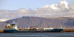 Der 130m lange Tanker KATTEGAT (IMO 9432866) am 31.05.25 in Reykjavik.