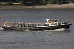 Hafenbarkasse MS JACOB; Eigner/Betreiber: Hotel-Restaurant Jacob; Aufnahmeort: Elbe/Hafen Hamburg, Deutschland; Datum: 19.07.2025; Info:  (ENI 05107320) Das Bild zeigt die MS JACOB oberhalb