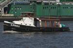 Hafenbarkasse ST.PAULI;  Aufnahmeort: Elbe/Hafen Hamburg, Deutschland;  Datum: 30.06.2025; Info: Das Bild zeigt die ST.PAULI vor den Landungsbrcken.