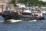 Bunkerschiff HANSESLOP 5; Eigner/Betreiber: Hamburger Schiffsentsorger; Aufnahmeort: Elbe/Hafen Hamburg, Deutschland; Datum: 10.06.2015; Info: Das Bild zeigt die HANSESLOP 5 vor den St.Pauli